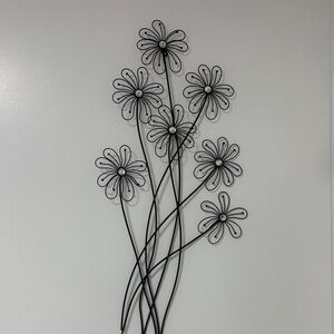 Black Metal Flower Wall Art Decor